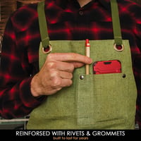 Image 4 of Adjustable Green Canvas Work Apron - AP1