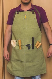 Image 5 of Adjustable Green Canvas Work Apron - AP1