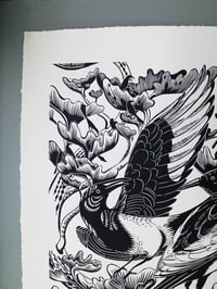 Image 4 of Magpies! - Linocut Print