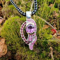 Image 3 of Purple Tourmaline and Ruby Drip Pendant