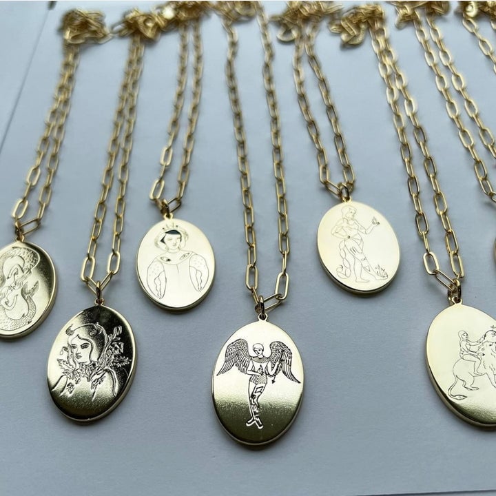 Image of Capricorn Zodiac Necklace collaboration with VERAMEAT  Stainless steel 18" chain