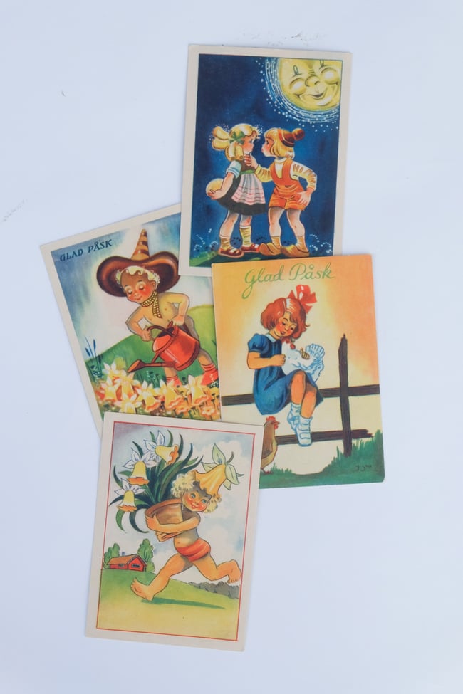 Set of 4 Vintage Easter Postcards no 1