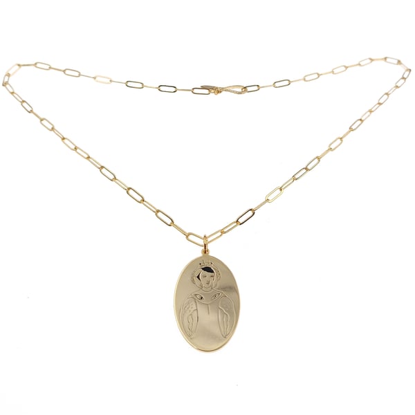 Image of Cancer Zodiac Necklace collaboration with VERAMEAT Gold Brass 18" chain 