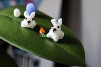 Image 3 of Tiny Glass Bunny with Carrots
