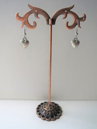 Image 5 of Silver Puffy Hearts Charm Earrings 