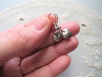 Image 3 of Silver Puffy Hearts Charm Earrings 