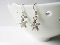 Image 1 of Silver Starfish Charm Earrings