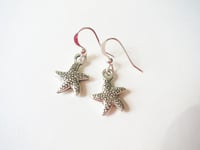 Image 4 of Silver Starfish Charm Earrings