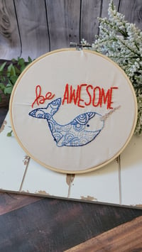 Image 1 of Be Awesome 8 inch embroidery hoop