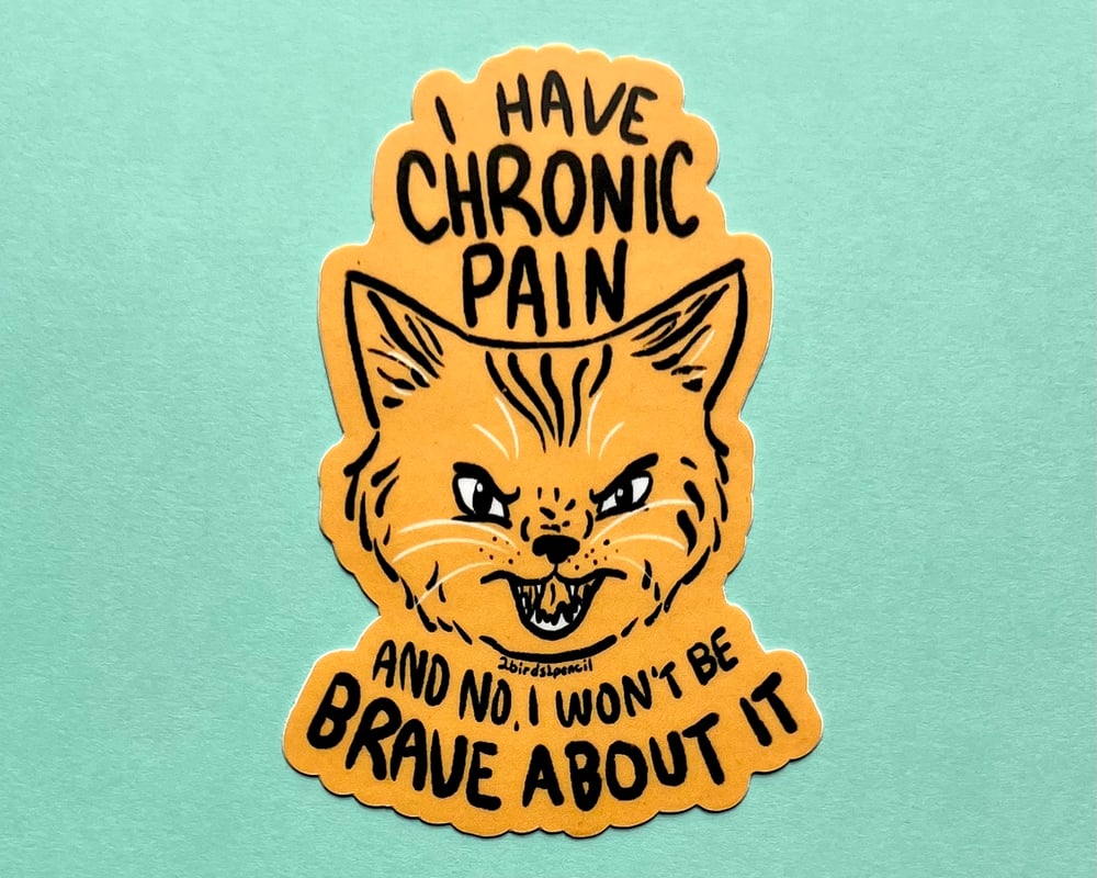 Image of Chronic pain cat vinyl sticker