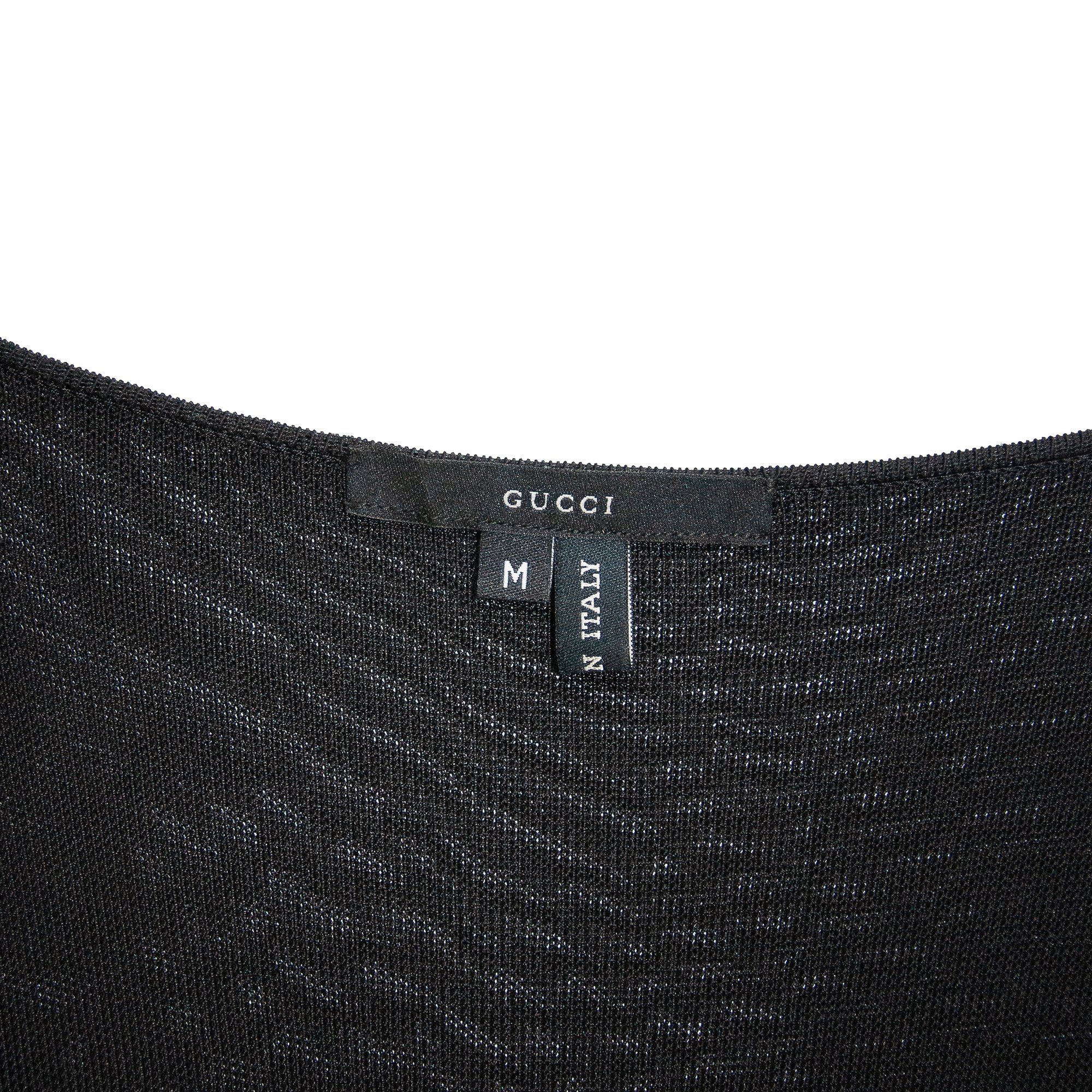 Image of Gucci by Tom Ford 2001 Knitted Cowl Neck Black Dress