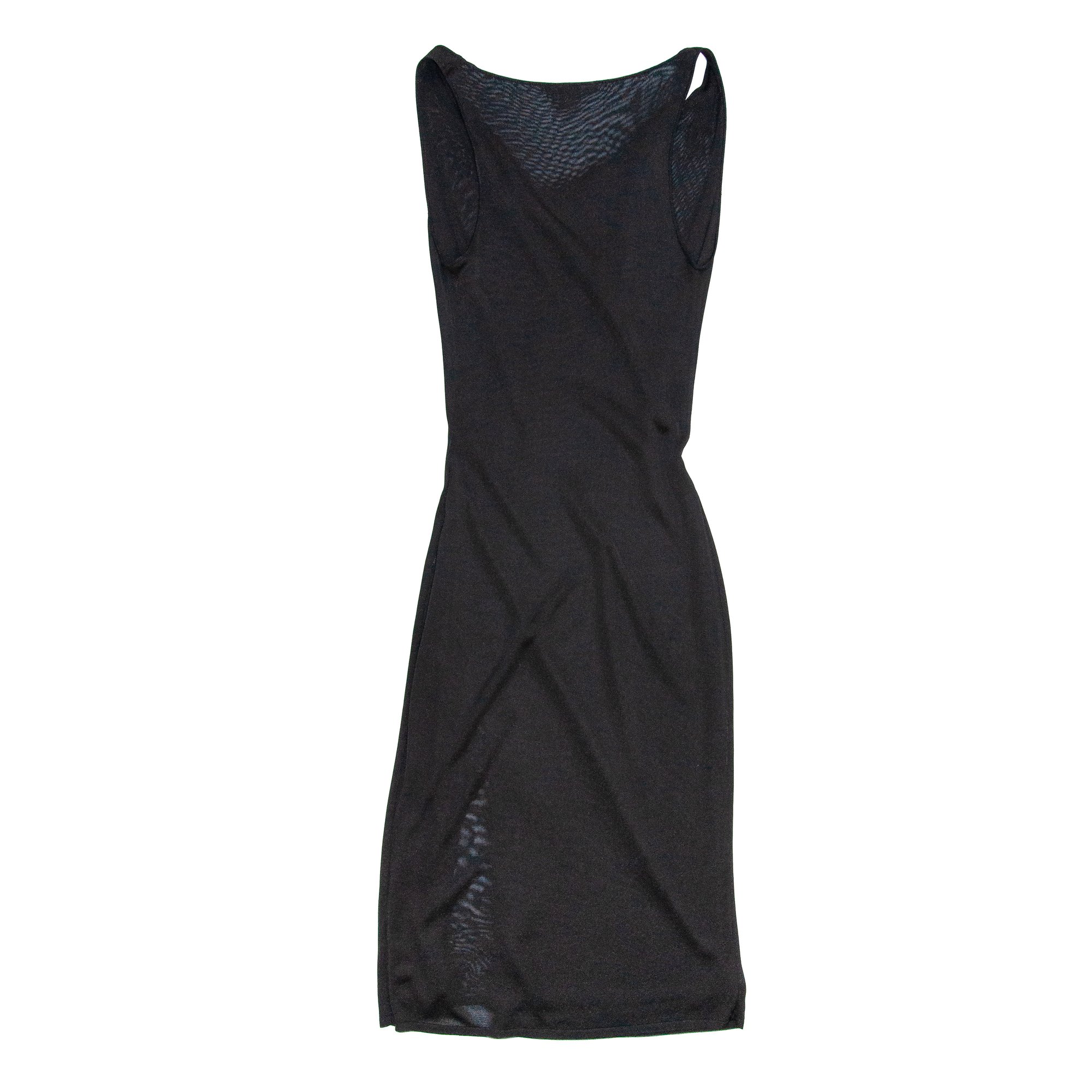 Image of Gucci by Tom Ford 2001 Knitted Cowl Neck Black Dress