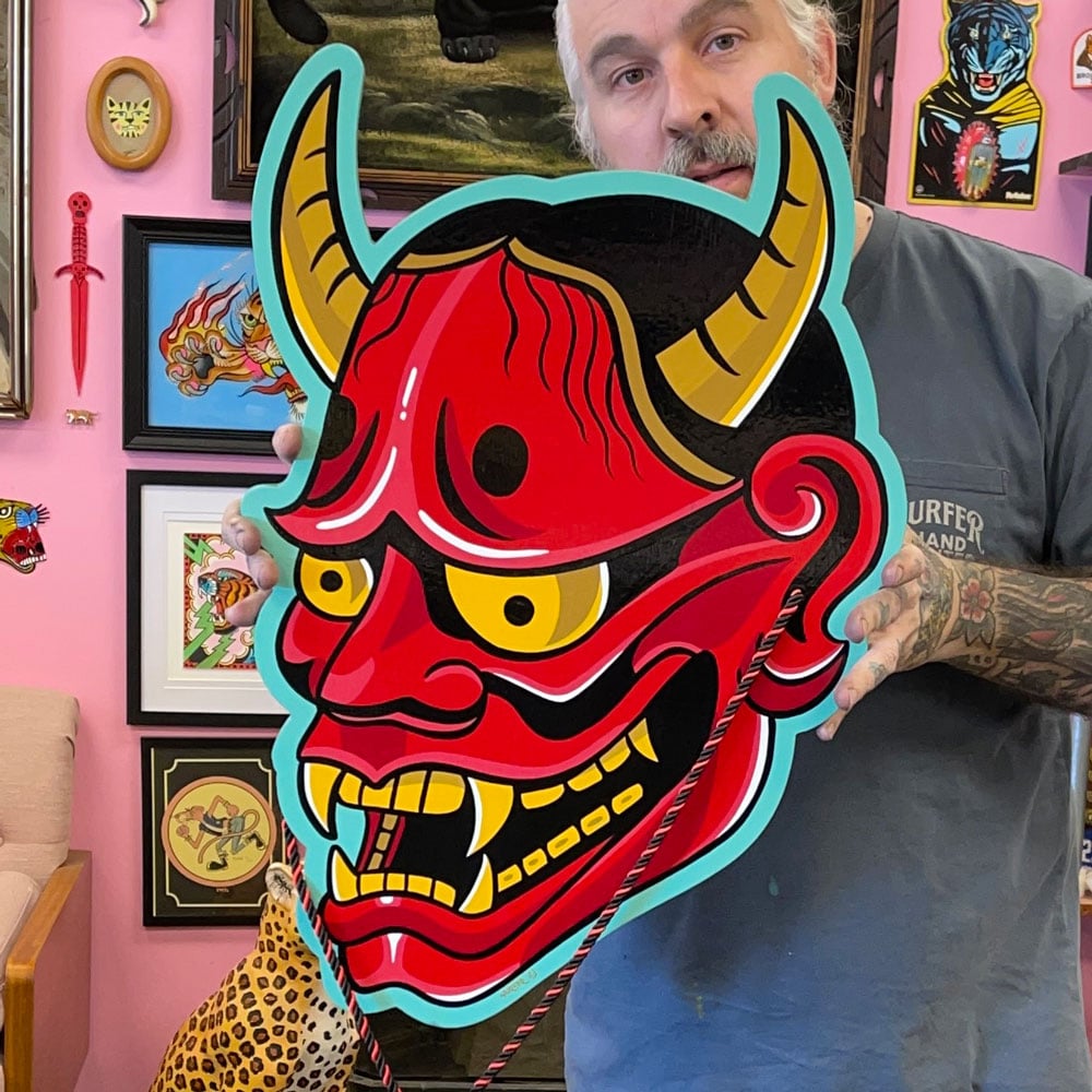 Hannya Mask Wood cutout