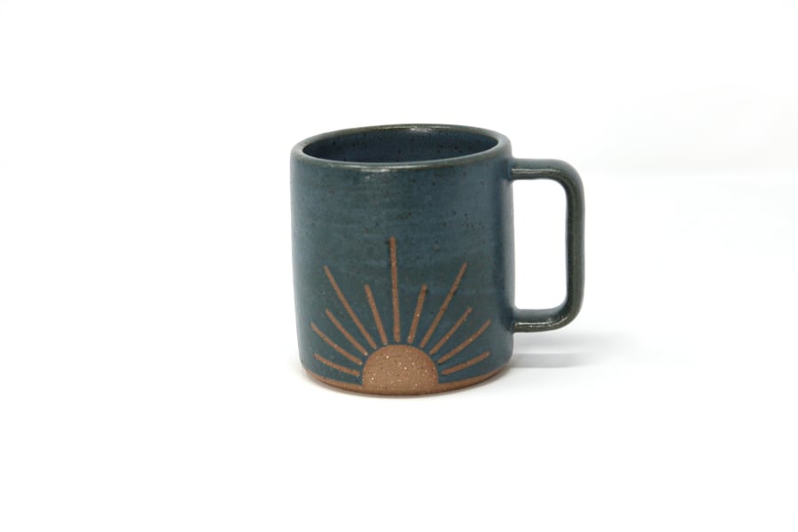 Image of Sunrise Mug - Cerulean, Speckled Clay