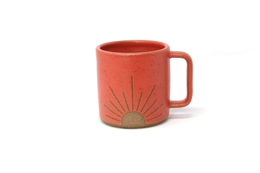 Image of Sunrise Mug - Coral, Speckled Clay