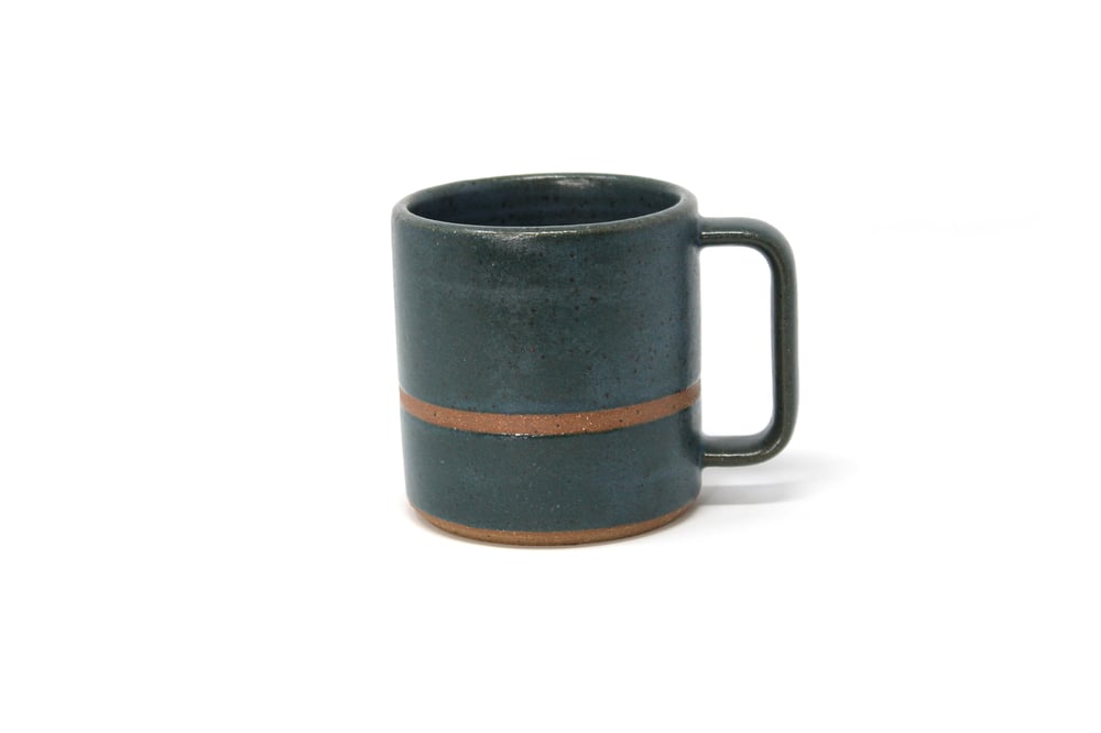 Image of Classic Striped Mug - Cerulean, Speckled Clay