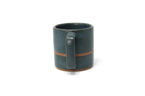 Image of Classic Striped Mug - Cerulean, Speckled Clay