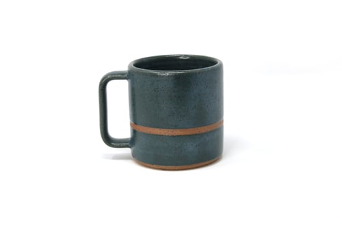 Image of Classic Striped Mug - Cerulean, Speckled Clay