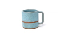 Image 1 of Classic Striped Mug - Sky Blue, Speckled Clay