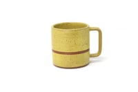 Image 1 of Classic Striped Mug - Lemon Creme, Speckled Clay