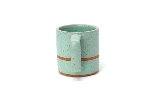 Image of Classic Striped Mug - Seafoam, Speckled Clay