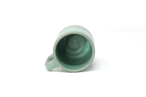 Image of Classic Striped Mug - Seafoam, Speckled Clay