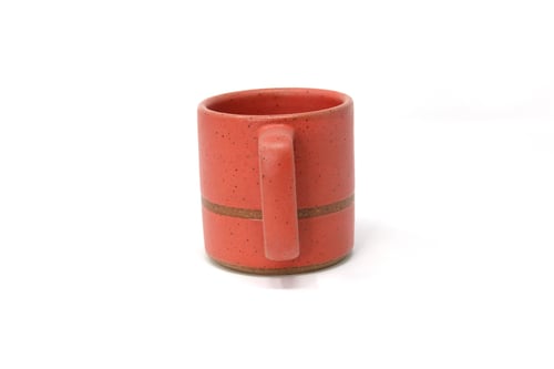 Image of Classic Striped Mug - Coral, Speckled Clay