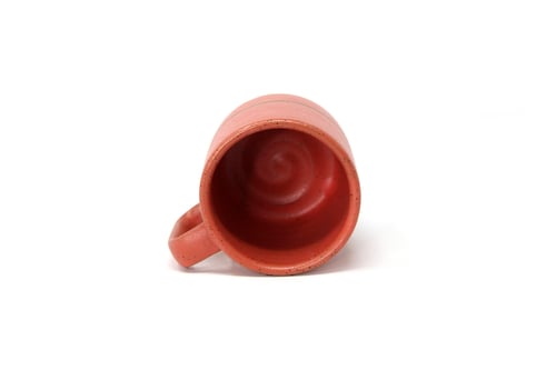 Image of Classic Striped Mug - Coral, Speckled Clay