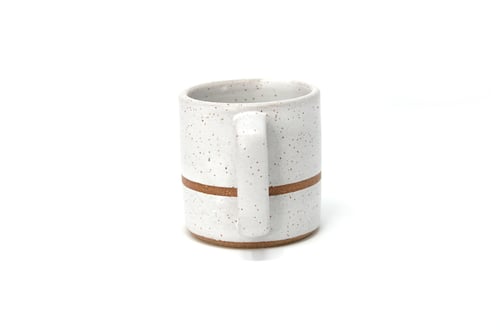 Image of Classic Stripped Mug - Alabaster, Speckled Clay