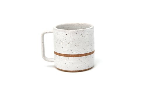 Image of Classic Stripped Mug - Alabaster, Speckled Clay