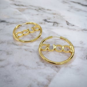 Image of BESTIE LOVE 💕 Authentic Preloved Vintage GUCCI Gold Hoops
