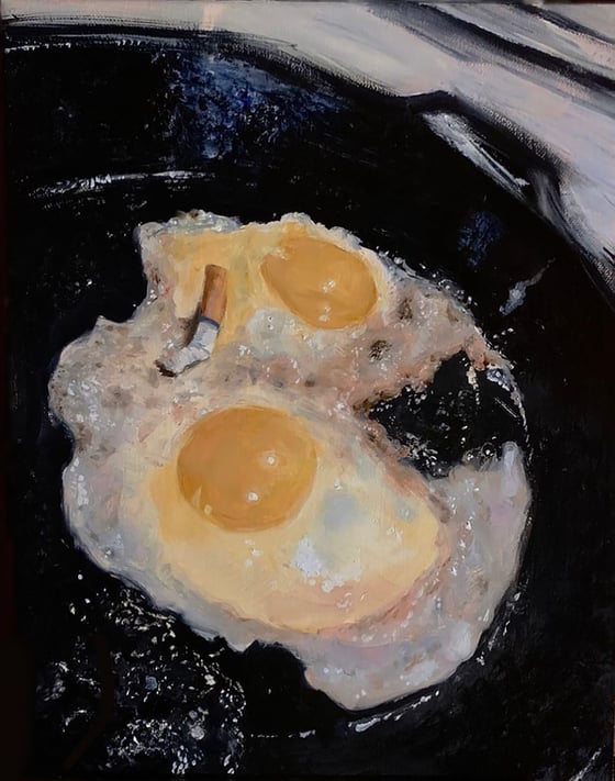 Image of "Breakfast at Anthony's"  Original oil on canvas 11x14"   