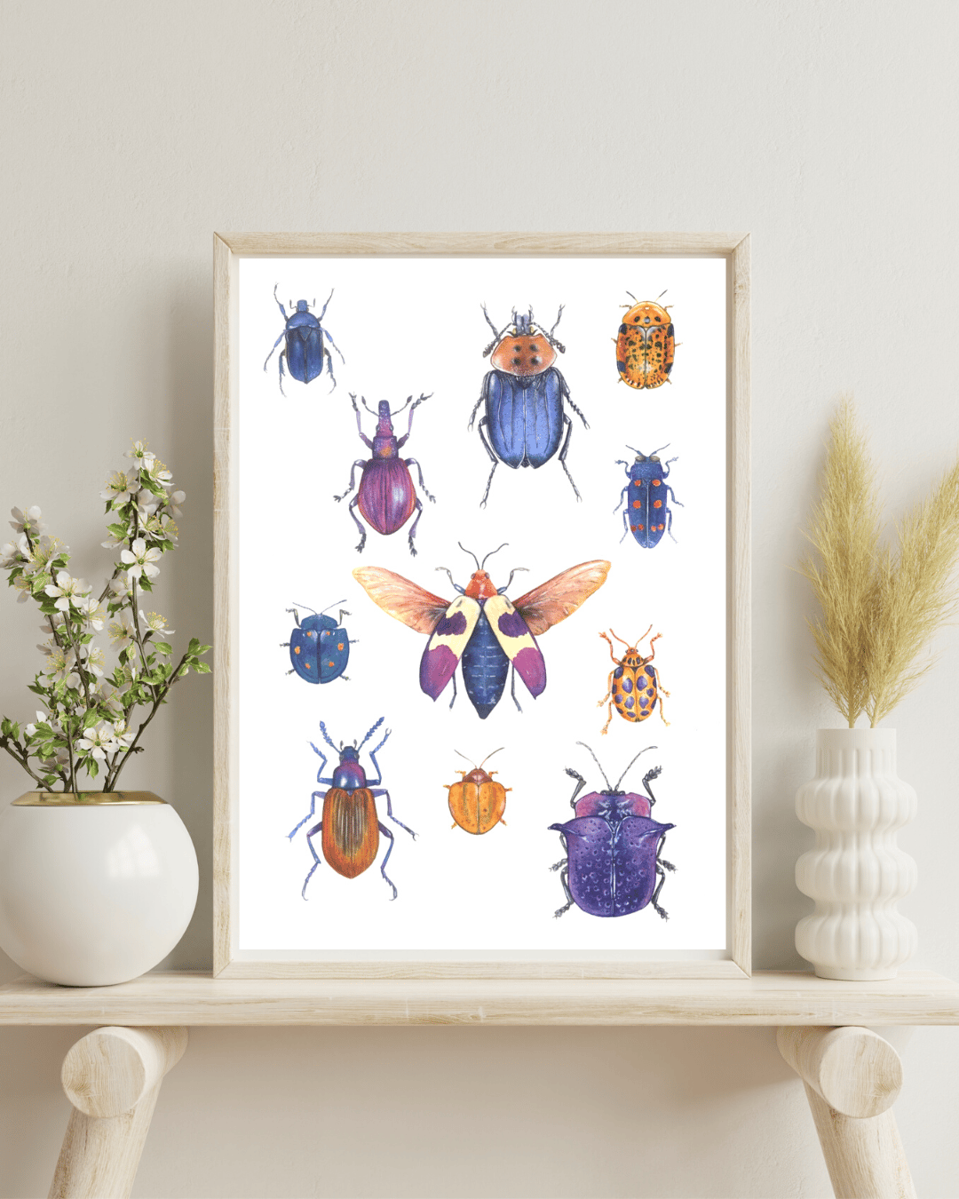 Image of Nature's jewelry Beetles Watercolor Illustration PRINT 