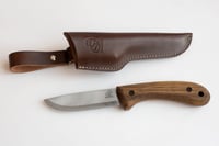Image 1 of Beaver Craft Bushcraft Knife Walnut Handle with Leather Sheath - BSH2