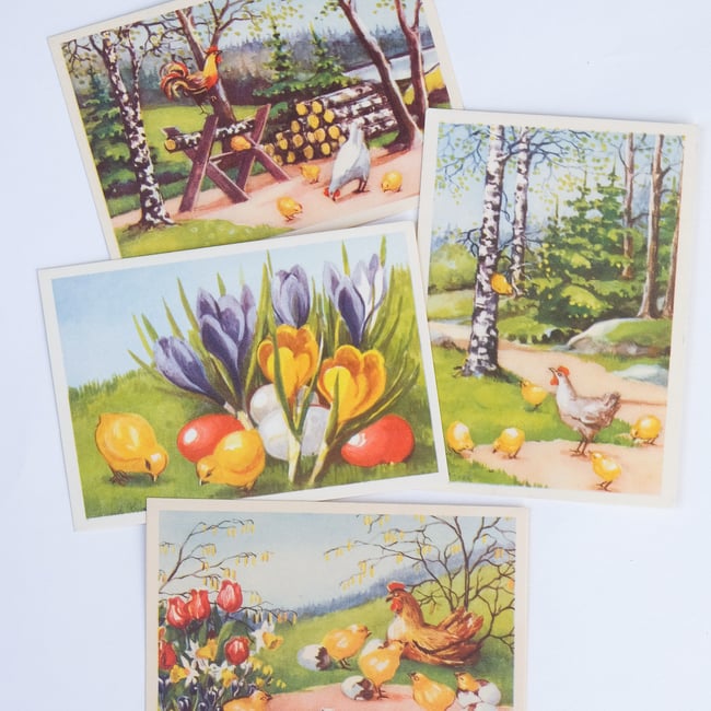 Set of 4 Vintage Easter Postcards no 2