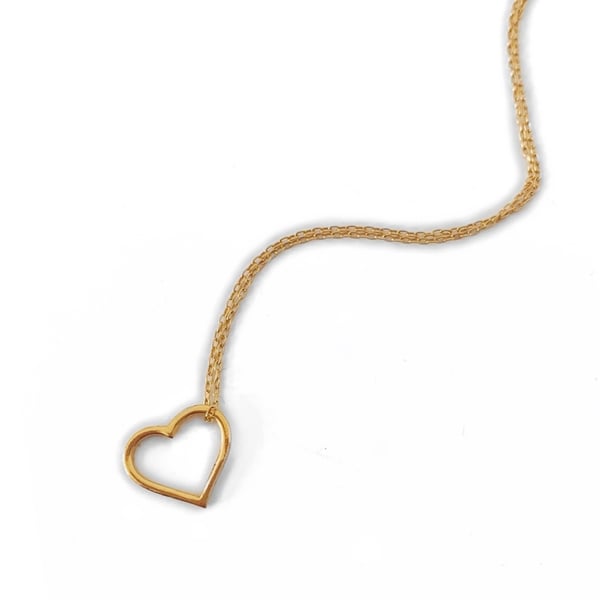 Image of Gold Heart Connector Necklace