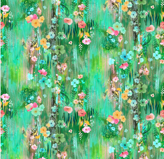 Image of Emerald Floral Drip Shade 30cm