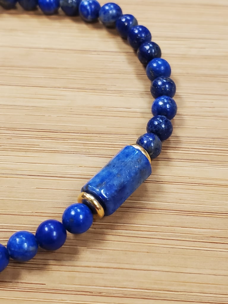 Blue Lapis Gemstone Bracelet Image 2
