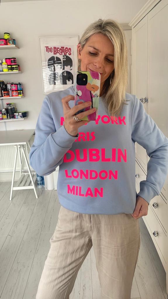 Pink hotsell slogan sweatshirt