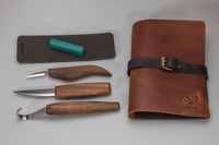 Image 1 of Beaver Craft Deluxe Spoon Carving Set With Walnut Handles - S13X