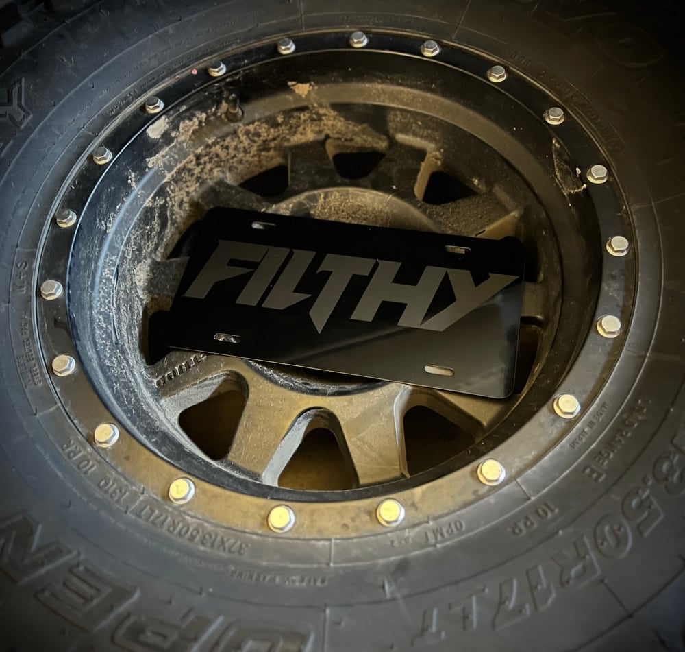 "FILTHY" Vanity Plate (sold individually)