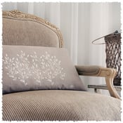 Image of Cushion: Linen/Cotton <i>'Olives' on Spice</i>