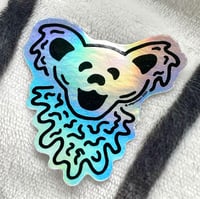 Image 2 of 2.5" Holographic Bear Head Die-Cut Sticker - Gloss Finish