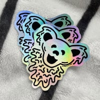 Image 3 of 2.5" Holographic Bear Head Die-Cut Sticker - Gloss Finish