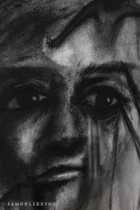 Image 2 of The Origins of a Parallel Revenge 18 x 24" [Original Charcoal Drawing Framed]