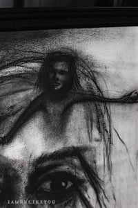 Image 3 of The Origins of a Parallel Revenge 18 x 24" [Original Charcoal Drawing Framed]
