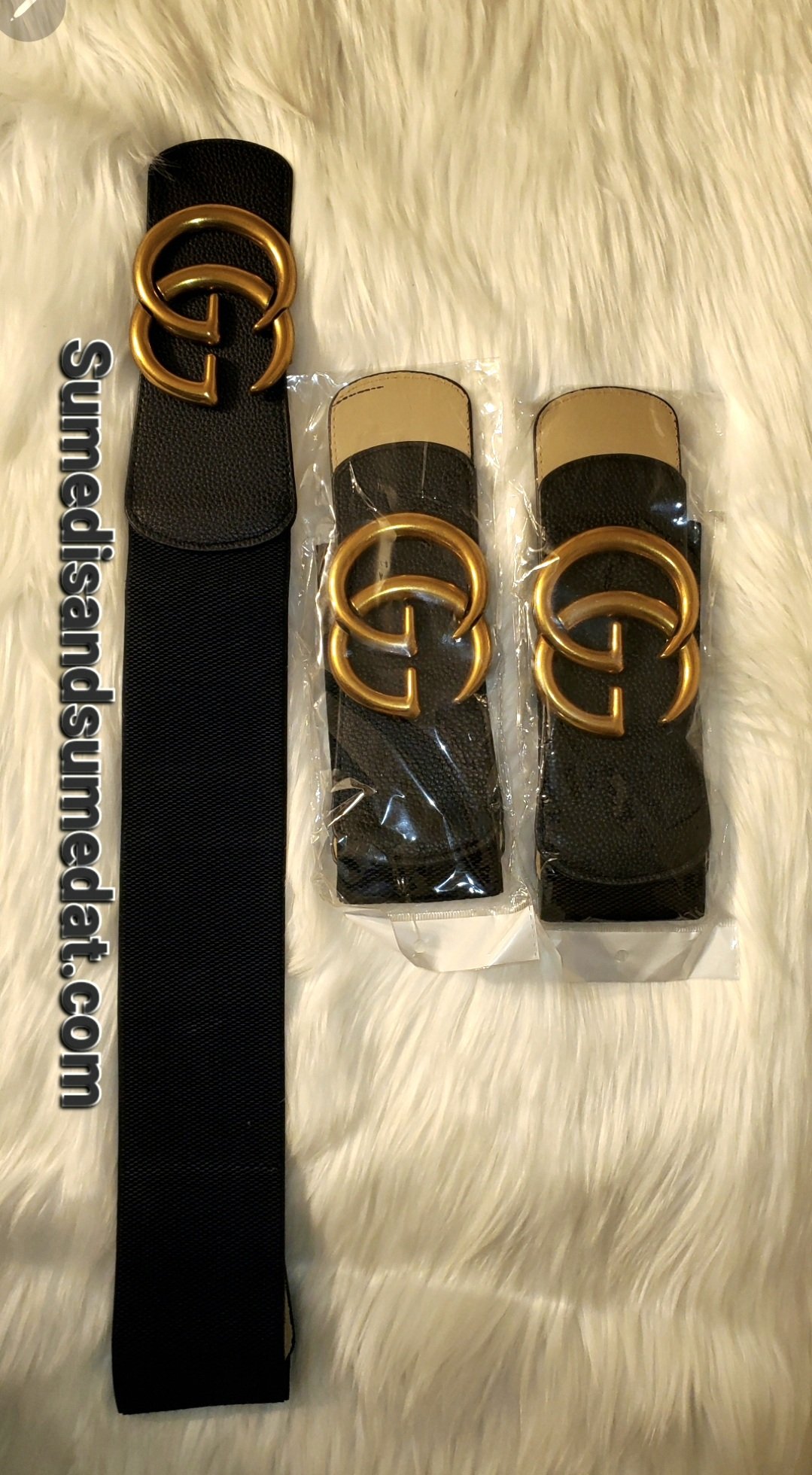 Authentic New Gucci Black Nylon GG Monogram Stripe Strap Belt Waist Ba –  Paris Station Shop