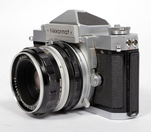 Image of Nikon Nikkormat FTn 35mm SLR film camera with Nikkor H 50mm F2 lens #8059