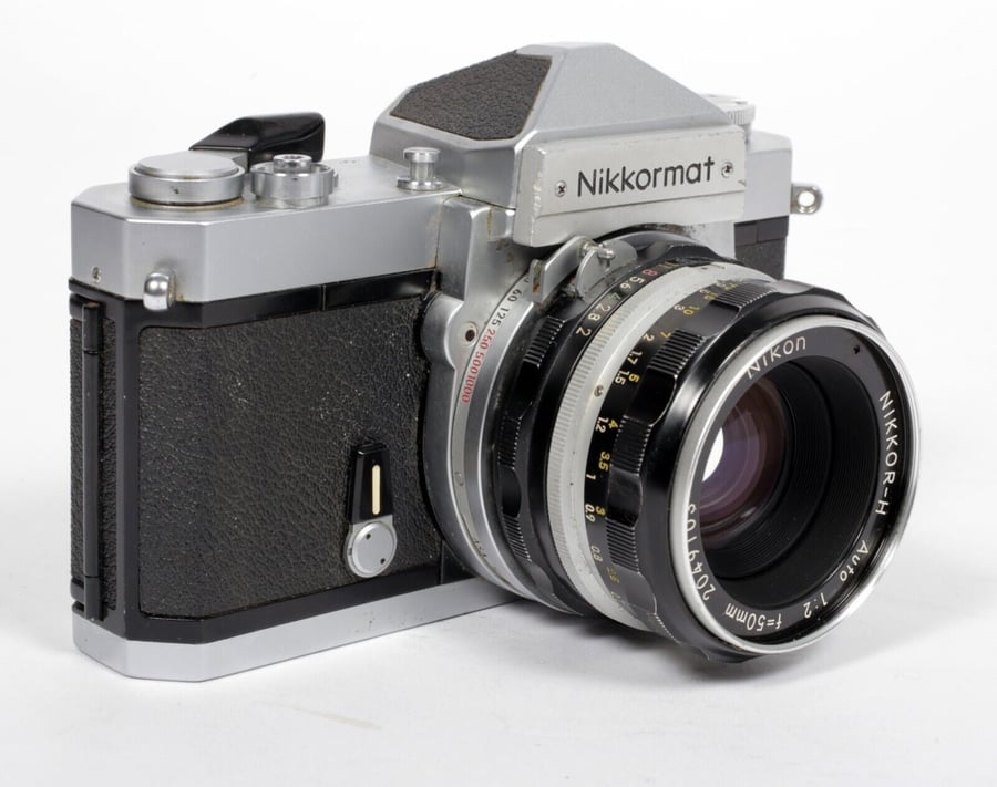 Image of Nikon Nikkormat FTn 35mm SLR film camera with Nikkor H 50mm F2 lens #8059