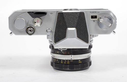 Image of Nikon Nikkormat FTn 35mm SLR film camera with Nikkor H 50mm F2 lens #8059